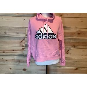 Womens Pink Adidas Hoodie Sweatshirt